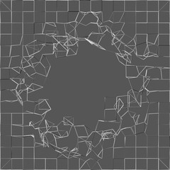 Abstract vector mesh background. Chaotically connected points and polygons flying in space. Flying debris. Futuristic technology style card. Lines, points, circles and planes. Futuristic design.