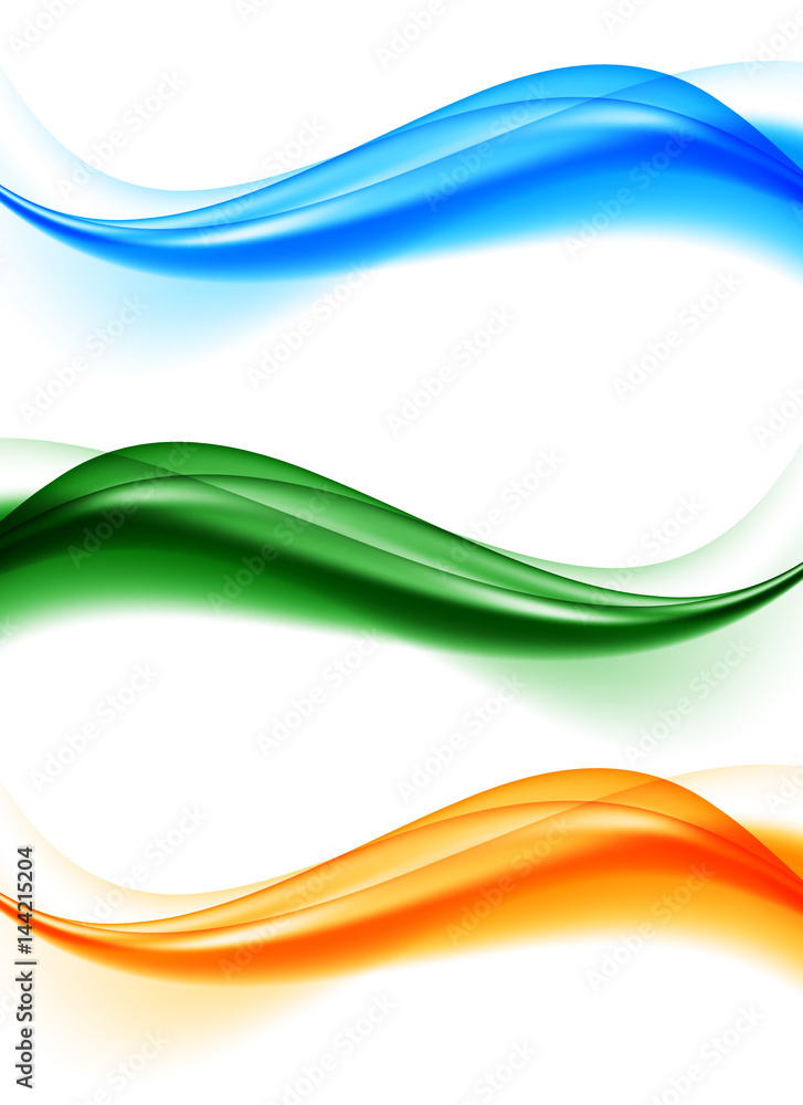 Poster Abstract soft wavy elegant lines set