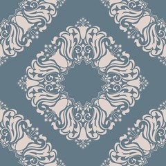 Vector damask seamless pattern element. Classical luxury old fashioned damask ornament, royal victorian seamless texture for wallpapers, textile, wrapping. Exquisite floral baroque template.