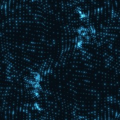Abstract vector blue wave mesh background. Point cloud array. Chaotic light waves. Technological cyberspace background. Cyber waves.