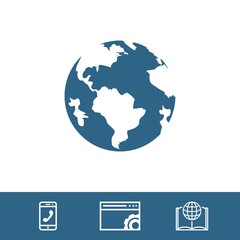Earth icon stock vector illustration flat design