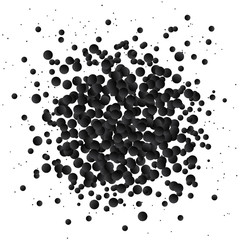 Black glitter banner, dark confetti template.