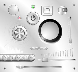 Plastic set icons of music player.  Can be used for tablets and desktops.