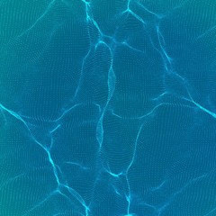 Abstract vector blue wave mesh background. Point cloud array. Chaotic light waves. Technological cyberspace background. Cyber waves.