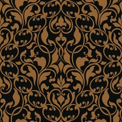 Vector damask seamless pattern element. Classical luxury old fashioned damask ornament, royal victorian seamless texture for wallpapers, textile, wrapping. Exquisite floral baroque template.