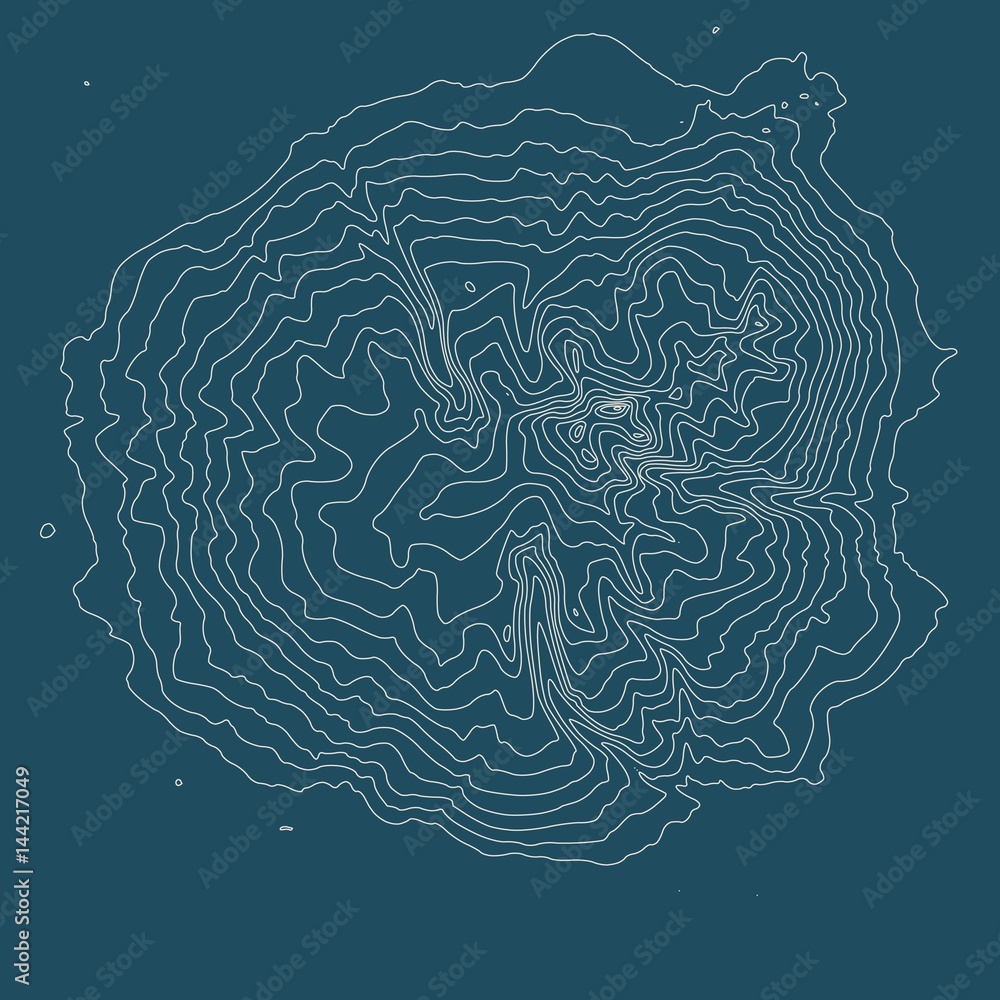 Poster vector abstract earth relief map. generated conceptual elevation map. isolines of landscape surface 