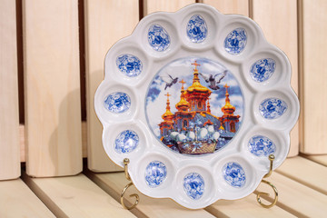 тарелка для сервировки пасхального стола