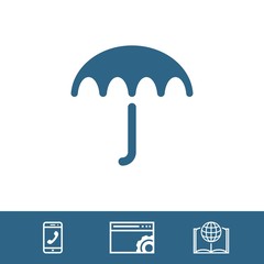 Umbrella vector icon. Rain protection symbol. Flat design style