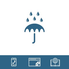 Umbrella vector icon. Rain protection symbol. Flat design style