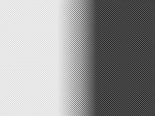 Gradient halftone dots background. Pop art template. Black and white texture. Vector illustration