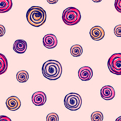 Vector seamless floral pattern with flowers, Hand drawn contour lines and strokes Doodle sketch style, graphic vector drawing illustration