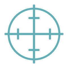 Fototapeta premium Target aim flat line icon isolated on white background