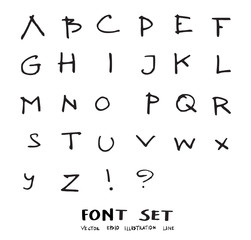 Hand drawn alphabet letters Vector eps10
