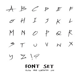 Hand drawn alphabet letters Vector eps10