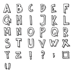 Hand drawn alphabet letters Vector eps10