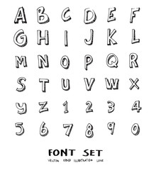 Hand drawn alphabet letters Vector eps10