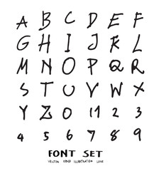 Hand drawn alphabet letters Vector eps10