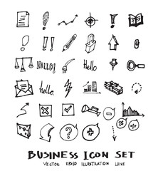 Business doodles sketch vector ink eps10