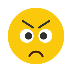 Flat smile emodji isolated on white background