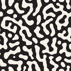 Vector Seamless Grunge Pattern. Black and White Organic Shapes. Abstract Background Illustration