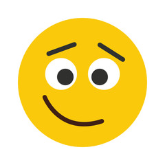 Flat smile emodji isolated on white background