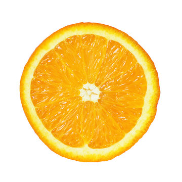 Orange cross section isolated on white background