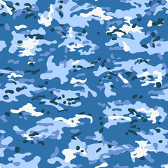 Modern Winter Multicam Camouflage seamless patterns. Military background and texture. Vector Illustration.