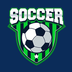 Soccer shield logo football badge crest graphic with text