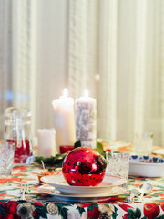 Fototapeta na wymiar Christmas table setting