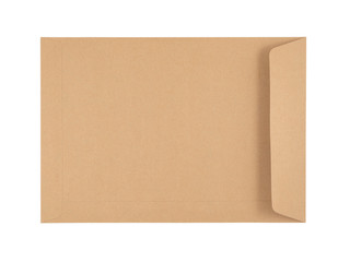 Brown Envelope isolated on a white background. Clipping paths included.