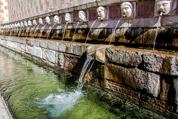 Fountain of the 99 Spouts ( Fontana delle 99 cannelle), L Aquila, Italy