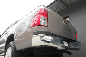 pickup truck color vitage brown back side © silamime