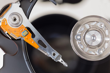 Hard disk drive closeup