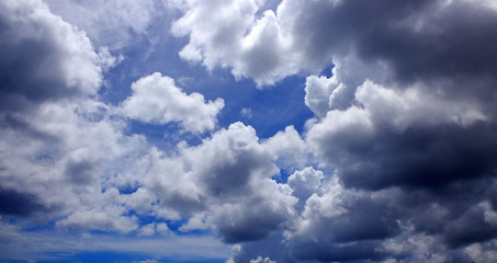 Blue sky with cloud closeup.