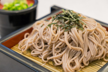 Soba ramen is buckwheat noodles, japanese style food