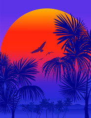 Fototapeta na wymiar vectot Tropical sunrise