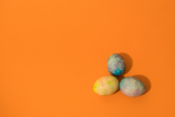 Easter Eggs on an Orange Background 