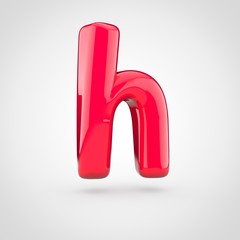 Glossy pink paint letter H lowercase