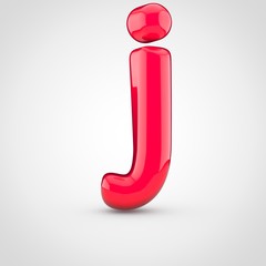 Glossy pink paint letter J lowercase
