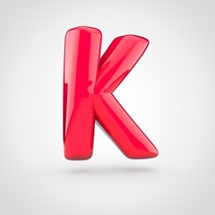 Glossy pink paint letter K uppercase