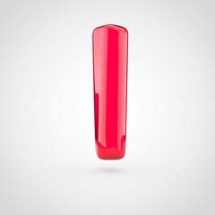 Glossy pink paint letter L lowercase