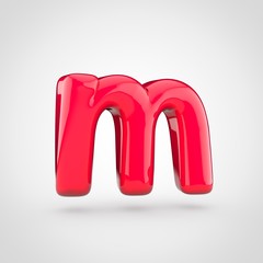 Glossy pink paint letter M lowercase