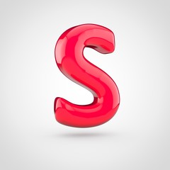 Glossy pink paint letter S uppercase