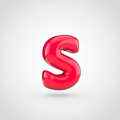 Glossy pink paint letter S lowercase