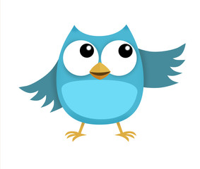 funny happy owl illustration for your design