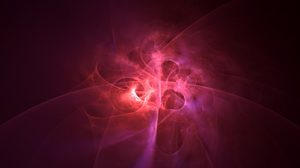 3D rendering abstract colored fractal on black background