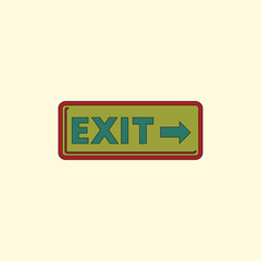 exit way sign Vector illustration in flat style exit lamp in cinema