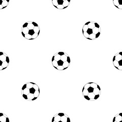 Seamless pattern with soccer balls on white background