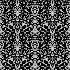 Vector damask seamless pattern background. Classical luxury old fashioned damask ornament, royal victorian seamless texture for wallpapers, textile, wrapping. Exquisite floral baroque template.