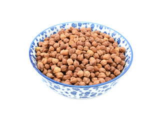 Black chickpeas in a china bowl